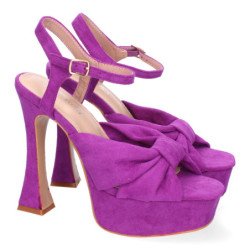 Sandalias de fiesta tacón y plataforma para mujer color lila JL627