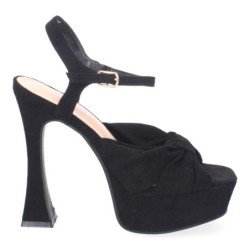 Sandalias de fiesta tacón y plataforma para mujer color negro JL627