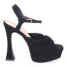 Sandalias de fiesta tacón y plataforma para mujer color negro JL627