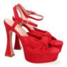Sandalias de fiesta tacón y plataforma para mujer color rojo JL627