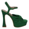 Sandalias de fiesta tacón y plataforma para mujer color verde JL627