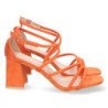 Sandalias de tacón bajo para fiesta tiras cruzadas mujer naranja JL730