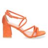 Sandalias de tacón bajo para fiesta tiras cruzadas mujer naranja JL730