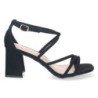 Sandalias de tacón bajo para fiesta tiras cruzadas mujer negro JL730
