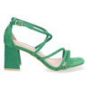 Sandalias de tacón bajo para fiesta tiras cruzadas mujer verde JL730