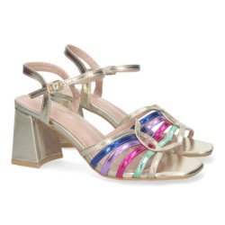 Sandalias de vestir tacón cómodo para mujer multicolor JL777