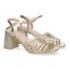 Sandalias doradas de vestir tacón cómodo para mujer JL777