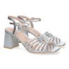 Sandalias plateadas de vestir tacón cómodo para mujer JL777