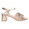 Sandalias tacón medio cómodo para fiesta elegante para mujer color champán JL778