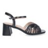 Sandalias tacón medio cómodo para fiesta elegante para mujer color negro JL778