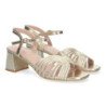 Sandalias doradas tacón bajo cómodo para fiesta para mujer JL778