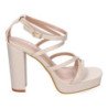 Sandalias de vestir tacón comodo para mujer color beige JL851