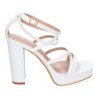 Sandalias de vestir tacón comodo para mujer color blanco JL851