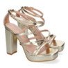 Sandalias doradas de vestir tacón comodo para mujer JL851