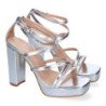 Sandalias plateadas de vestir tacón comodo para mujer JL851
