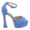 Sandalias de fiesta tacón y plataforma para mujer color azul JL8550