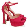 Sandalias de fiesta tacón y plataforma para mujer color fucsia JL8550
