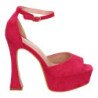 Sandalias de fiesta tacón y plataforma para mujer color fucsia JL8550