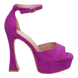 Sandalias de fiesta tacón y plataforma para mujer color lila JL8550