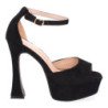 Sandalias de fiesta tacón y plataforma para mujer color negro JL8550
