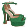 Sandalias de fiesta tacón y plataforma para mujer color verde JL8550