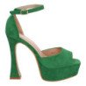 Sandalias de fiesta tacón y plataforma para mujer color verde JL8550
