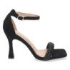Sandalias fiesta de tacón cierre hebilla mujer color negro