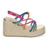 Sandalias de cuña en yute con tiras para mujer multicolor 5p500