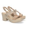 Sandalias de tacón y plataforma para mujer color Kaqui JNS-5Q29