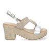 Sandalias plateadas de tacón y plataforma en yute para mujer JNS-5Q29