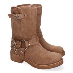Botas estilo motero para mujer color kaki JW209