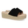 Sandalias de cuña en yute para mujer color negro KK-910