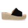 Sandalias de cuña en yute para mujer color negro KK-910