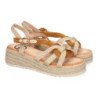 Sandalias planas de yute trenzado para mujer color camel KK-986