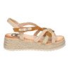 Sandalias planas de yute trenzado para mujer color camel KK-986