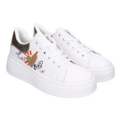 Zapatillas deportivas planas elegantes para mujer color oro LHD-112
