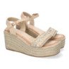 Sandalias de cuña y plataforma en yute para mujer color beige LL-03