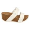 Sandalias de cuña bio con pala fina mujer color blanco M-08