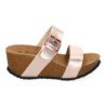 Sandalias de cuña bio con pala fina mujer color champan M-08