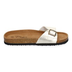 Sandalias planas cómodas para color oro hebilla para mujer M-102