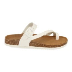 Sandalias planas bio tipo esclava mujer color blanco M-15