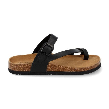 Sandalias esclava plana anatómica mujer color negro