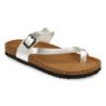 Sandalias esclava plana anatómica mujer color plata