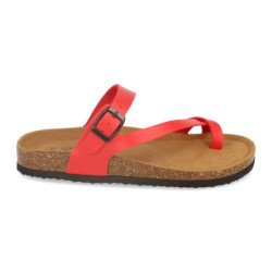 Sandalias planas bio tipo esclava mujer color rojo M-15