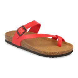Sandalias planas bio tipo esclava mujer color rojo M-15