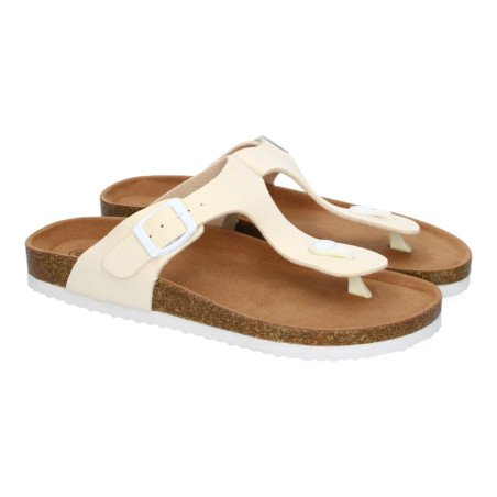 Sandalias planas bio tipo esclava mujer color beige M-16