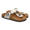 Sandalias doradas planas bio tipo esclava mujer M-16