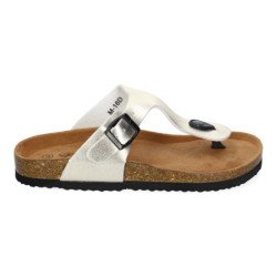 Sandalias doradas planas bio tipo esclava mujer M-16