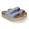 Sandalias planas de plataforma en yute para mujer comodas color azul M-189