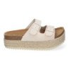 Sandalias planas de plataforma en yute para mujer comodas color beige M-189